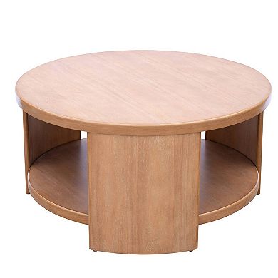 INK+IVY Skye Round Coffee Table with Shelf