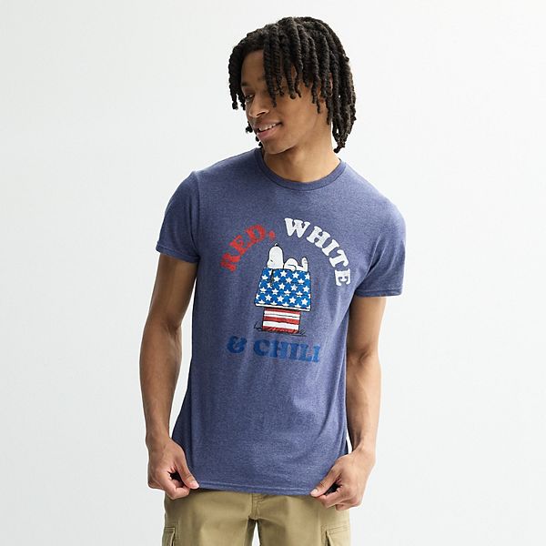 Men's Peanuts Red White & Chill Snoopy Tee - Blue (S)