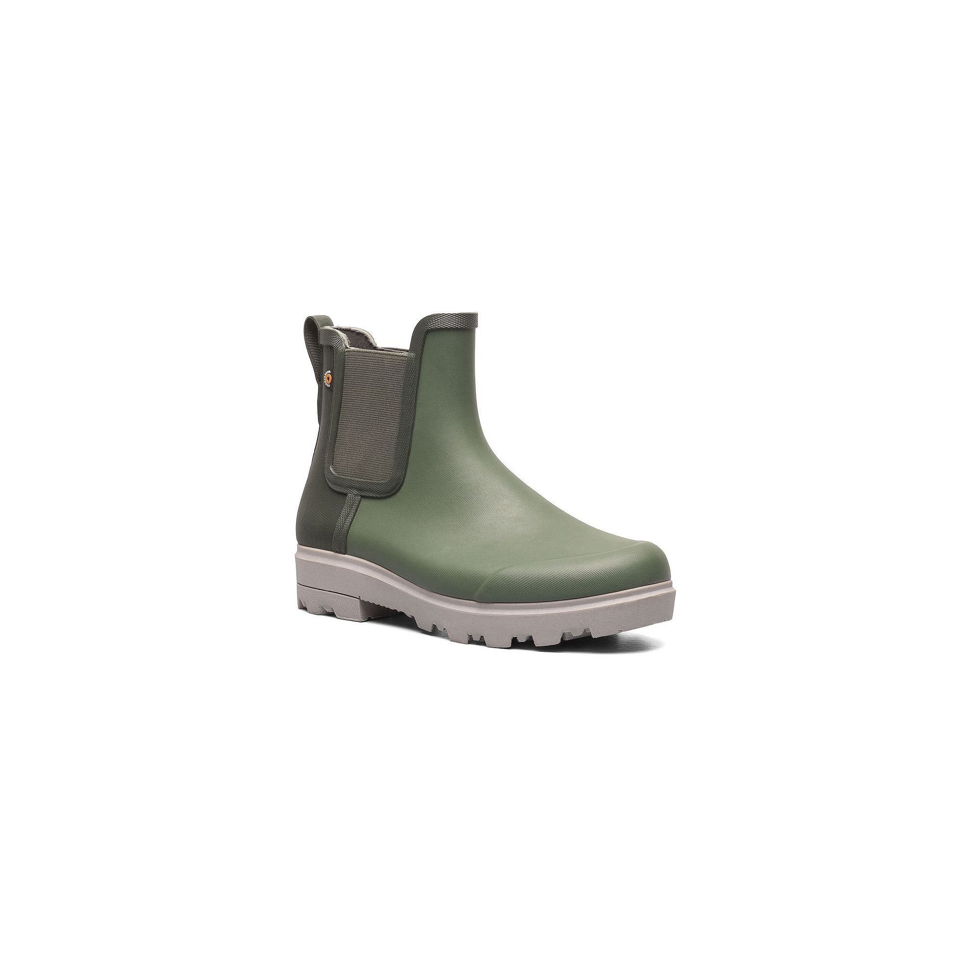 Bogs Holly Womens Chelsea Rain Boots, Size: 6, Green Ash