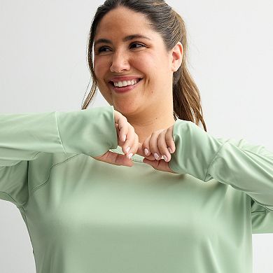 Women's Tek Gear® Plus Size Moisture-Wicking Long-Sleeve T-Shirt