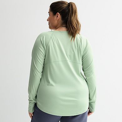 Women's Tek Gear® Plus Size Moisture-Wicking Long-Sleeve T-Shirt