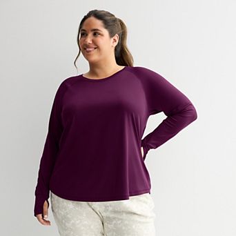 Women's Tek Gear® Plus Size Moisture-Wicking Long-Sleeve T-Shirt