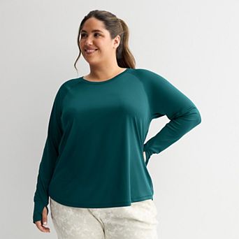 Women's Tek Gear® Plus Size Moisture-Wicking Long-Sleeve T-Shirt