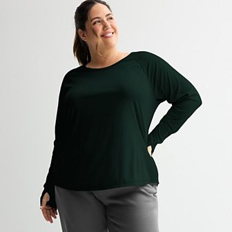 Women's Tek Gear® Plus Size Moisture-Wicking Long-Sleeve T-Shirt