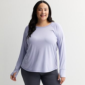 Women's Tek Gear® Plus Size Moisture-Wicking Long-Sleeve T-Shirt