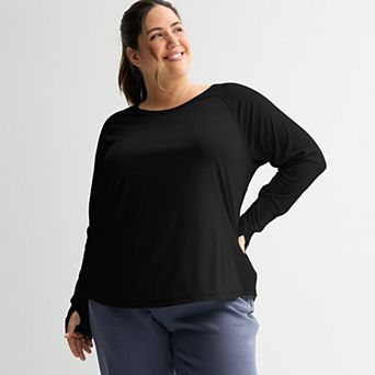 Women's Tek Gear® Plus Size Moisture-Wicking Long-Sleeve T-Shirt