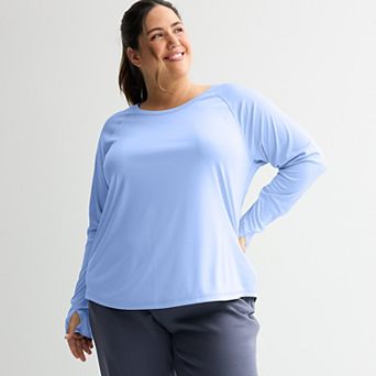 Women's Tek Gear® Plus Size Moisture-Wicking Long-Sleeve T-Shirt