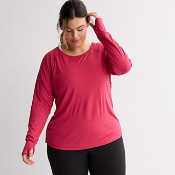 Women's Tek Gear® Plus Size Moisture-Wicking Long-Sleeve T-Shirt