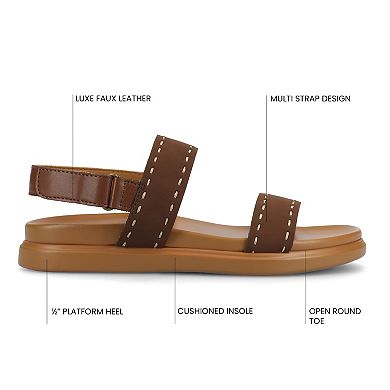 Journee Milie Women's Multi Strap Sandals