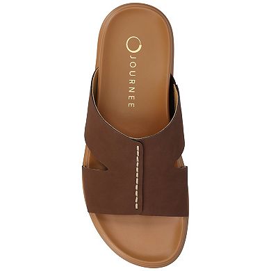 Journee Women's Misey Single Band Slip-On Sandals