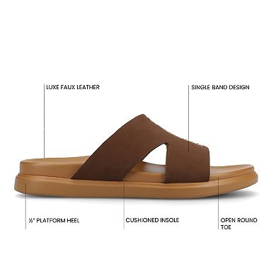 Journee Women's Misey Single Band Slip-On Sandals