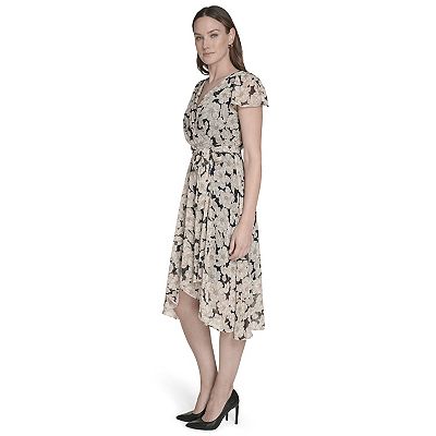 harper chiffon faux wrap dress Harper Chiffon Faux Wrap Dress