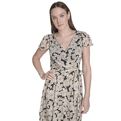 Women's Harper Rose Chiffon Flutter Sleeve Wrap Dress