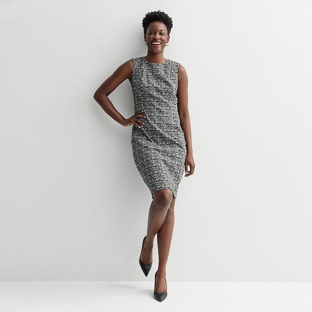 Women's Andrew Marc Plaid Sleeveless Sheath Dress