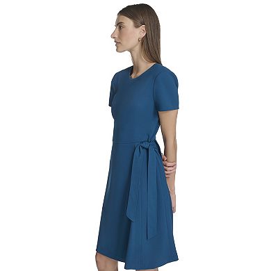 Women's Andrew Marc Short Sleeve Scuba Crepe Dress