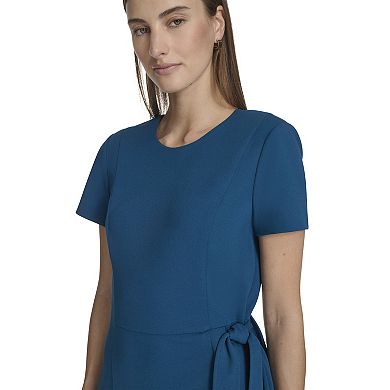 Women's Andrew Marc Short Sleeve Scuba Crepe Dress