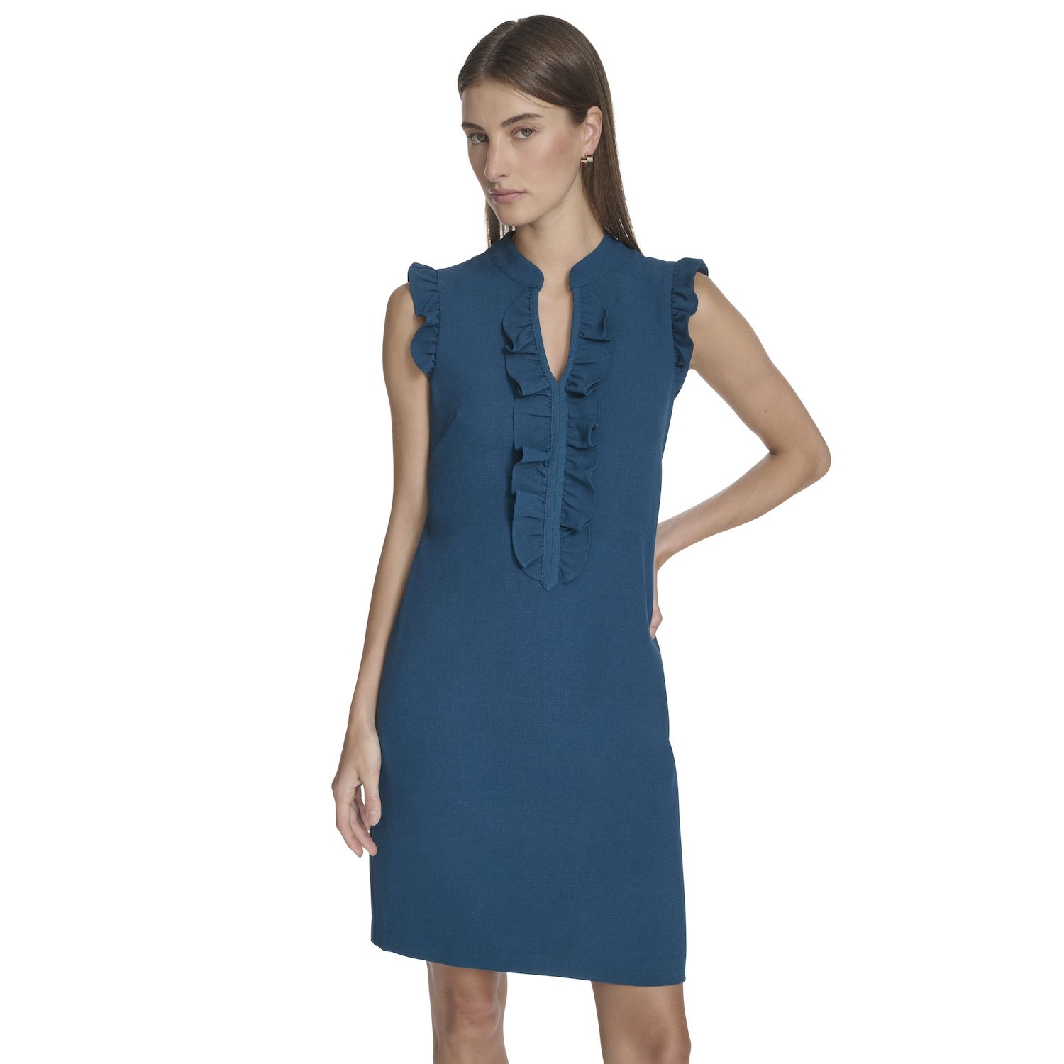 Женские платья Andrew Marc Ruffle Placket Shift Dress