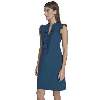 Women's Andrew Marc Ruffle Placket Shift Dress