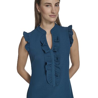 Women's Andrew Marc Ruffle Placket Shift Dress