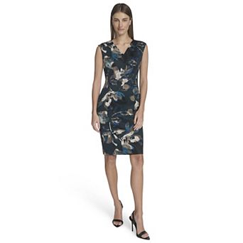 Women's Andrew Marc Sleeveless Scuba Floral Dress