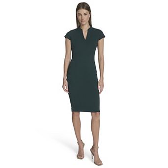 Women's Andrew Marc Cap Sleeve V-Neck Dress