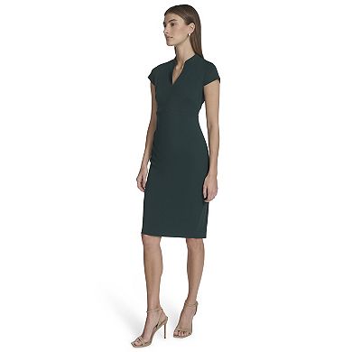 Women's Andrew Marc Cap Sleeve V-Neck Dress