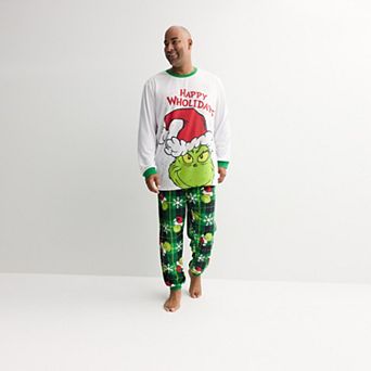 Big & Tall Jammies For Your Families® Grinch Happy Wholidays Pajama Top & Pajama Bottoms Set