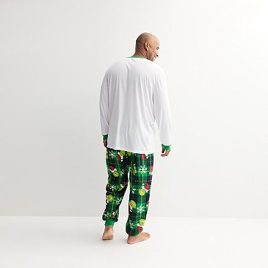 Big & Tall Jammies For Your Families® Grinch Happy Wholidays Pajama Top & Pajama Bottoms Set