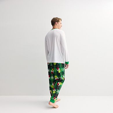 Men's Jammies For Your Families® Grinch Happy Wholidays Pajama Top & Pajama Bottoms Set
