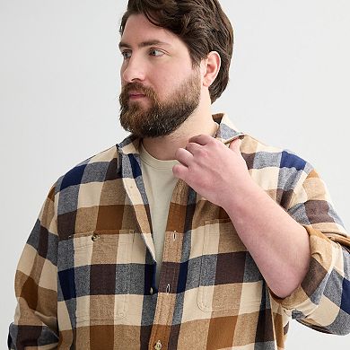 Big & Tall Sonoma Goods For Life® Long Sleeve Brushed Flannel Shirt