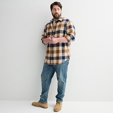 Big & Tall Sonoma Goods For Life® Long Sleeve Brushed Flannel Shirt
