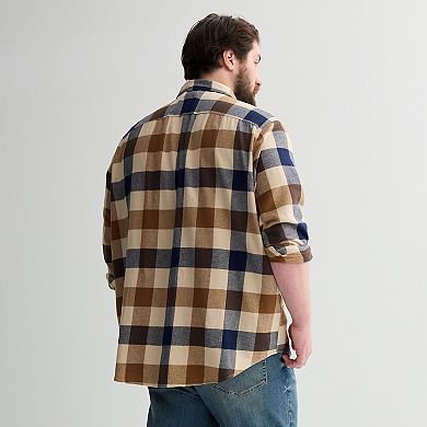 Big & Tall Sonoma Goods For Life® Long Sleeve Brushed Flannel Shirt