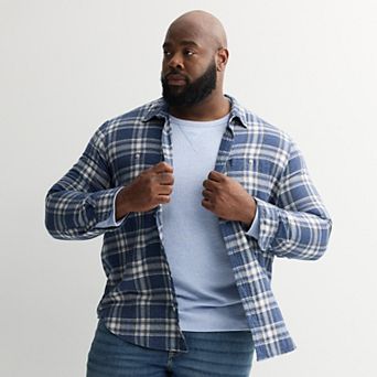 Big & Tall Sonoma Goods For Life® Long Sleeve Brushed Flannel Shirt