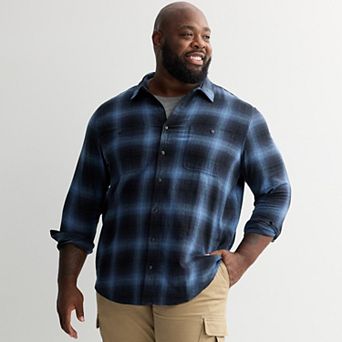 Big & Tall Sonoma Goods For Life® Long Sleeve Brushed Flannel Shirt