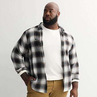 Big & Tall Sonoma Goods For Life® Super Soft Long Sleeve Brushed Flannel Shirt