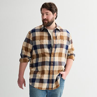 Big Tall Sonoma Goods For Life® Long Sleeve Brushed Flannel