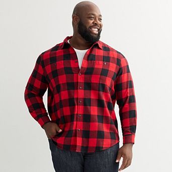 Big & Tall Sonoma Goods For Life® Super Soft Long Sleeve Brushed Flannel Shirt