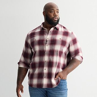 Big & Tall Sonoma Goods For Life® Long Sleeve Brushed Flannel Shirt