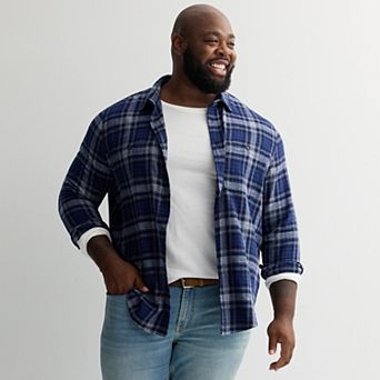 Big & Tall Sonoma Goods For Life® Super Soft Long Sleeve Brushed Flannel Shirt