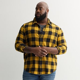 Big & Tall Sonoma Goods For Life® Long Sleeve Brushed Flannel Shirt