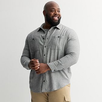 Big & Tall Sonoma Goods For Life® Long Sleeve Brushed Flannel Shirt