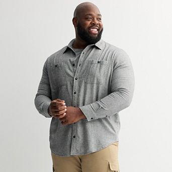 Big & Tall Sonoma Goods For Life® Super Soft Long Sleeve Brushed Flannel Shirt