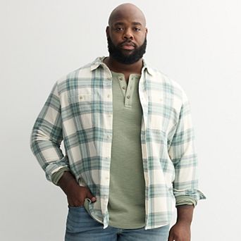Big & Tall Sonoma Goods For Life® Long Sleeve Brushed Flannel Shirt