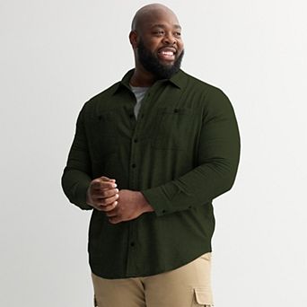 Big & Tall Sonoma Goods For Life® Long Sleeve Brushed Flannel Shirt