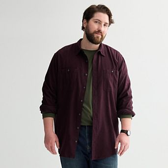 Big & Tall Sonoma Goods For Life® Long Sleeve Brushed Flannel Shirt