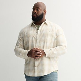 Big & Tall Sonoma Goods For Life® Long Sleeve Brushed Flannel Shirt