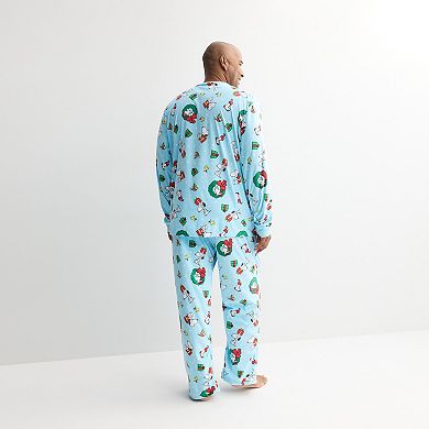 Big & Tall Jammies For Your Families® Peanuts Christmas 2-Piece Pajama Top & Pajama Bottoms Set