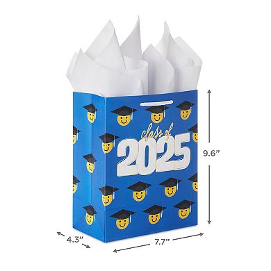Hallmark Year-Dated Graduation Gift Bag 9-in. Smiley Grad Class of 2025 with Tissue Paper