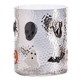 Halloween Textured Hurricane Candle Holder Table Decor