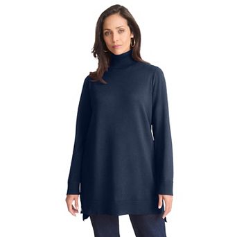 Jessica London Women's Plus Size Side Button Turtleneck